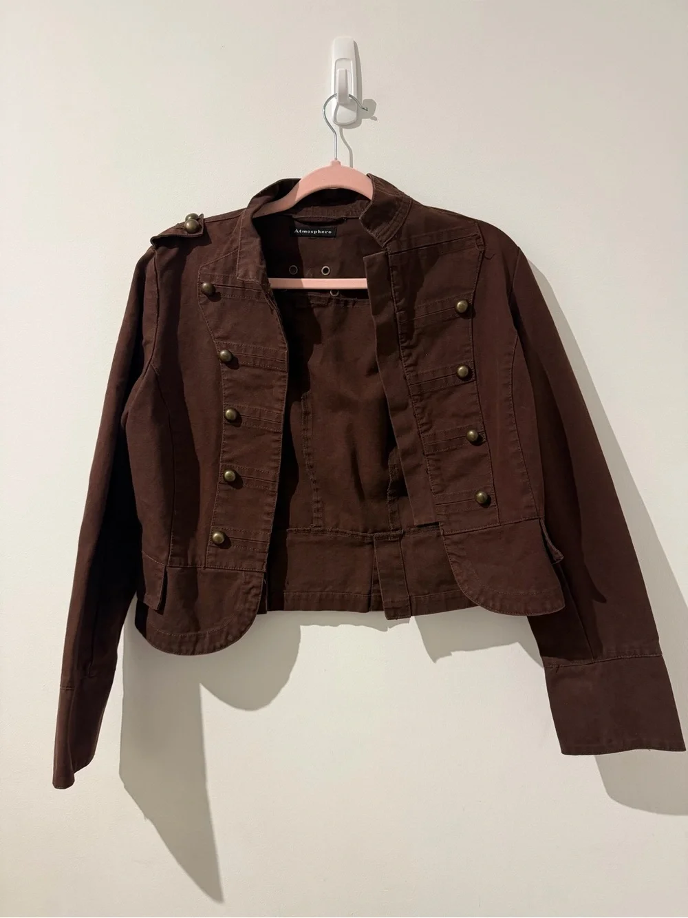 Atmosphere Brown Military-Style Buttoned Jacket - Picture 2 of 5